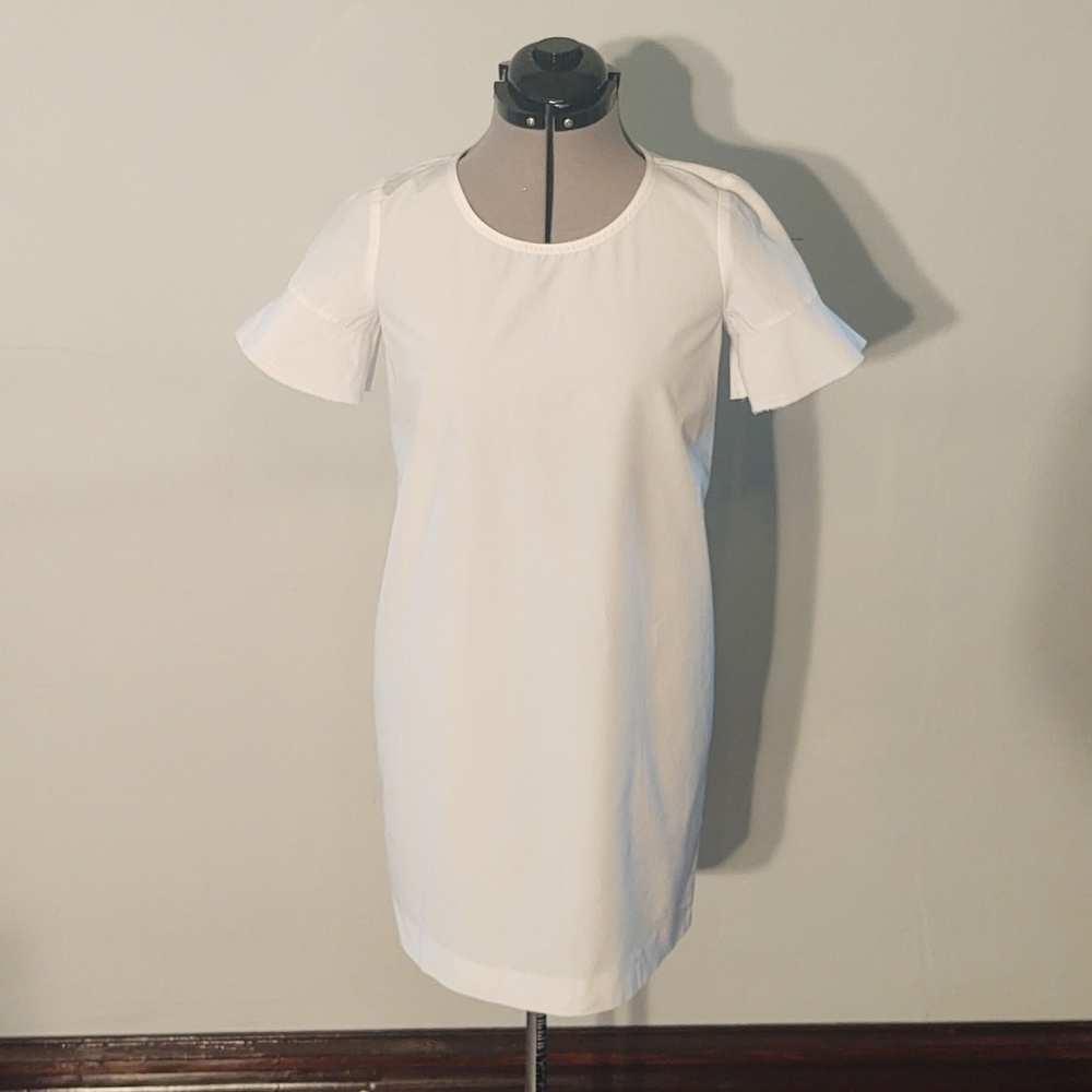 Madewell White Cotton Dress with Tie Back Sz XS